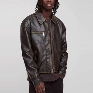 Veste en cuir de motard de style unique, écologique, de la rue principale, livraison rapide, design entièrement personnalisé, veste d'hiver pour hommes - Product Image 3