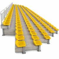 Siège de tribune de stade en HDPE durable avec dossier fixe, léger (moins de 1 kg), chaise d'événement portable pour le sport