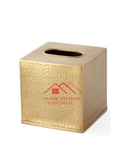 <b>Hammered</b> Tissue Dispenser Dining Table Decorative Napkin Cover <b>Holder</b> Tissue Box Metal Brass Antique Finished - Product Image 2