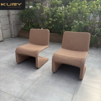 Chaise de jardin moderne en rotin tressé pour café, balcon, restaurant extérieur et hôtel