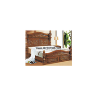 Camas de muebles de lujo antiguos de madera con mesa auxiliar Material de la mejor calidad Diseño de cuentas Decoración de muebles de males