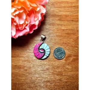 Zuni Handmade <b>Opal</b> & Sterling Silver <b>Pendant</b> with Rose Gold Finish Rhodium Plated Religious Charm Gold Jewelry - Product Image 2