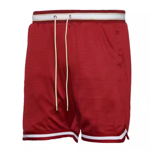 High Street Style Logo personnalisé Double couche Gym Mesh Shorts mode Sublimation Powerlifting Shorts pour le sport motif solide - Product Image 3