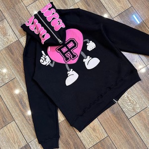 Sudadera con Capucha forrada con cremallera con patrón de letras Fabricante personalizado Puff Print Silk Screen Printed Hoodies - Product Image 2