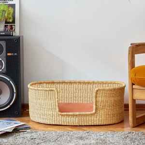 Panier pour animaux en jonc de mer tressé avec coussin de couchage, prix bas, meubles pour animaux, panier-lit pour animaux, lit pour chien et chat - Product Image 5