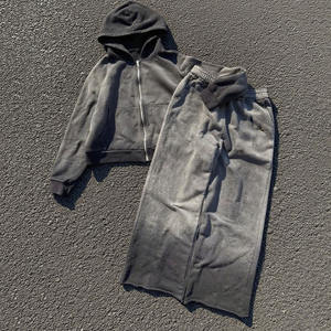 Chándal de lavado ácido para hombre de calidad superior, chándal holgado de tendencia de alta calidad para hombre, precio al por mayor, chándal de gran tamaño de peso pesado - Product Image 5