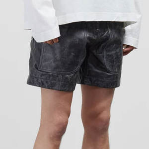 Shorts en cuir pour hommes fabriqués au Pakistan, prix bas, contraste de couleurs, haute qualité, confortables et respirants - Product Image 5
