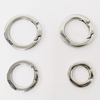 Vente en gros de bijoux fins personnalisés de haute qualité, pas de rouille, cercle rond en acier inoxydable, fermoir à ressort, boucle, connecteurs de porte-clés