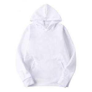 Sudadera con capucha informal para hombre, manga larga, cordón, liso, color sólido, jersey blanco - Product Image 1