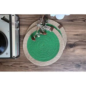 100% napperons en Jute tissé naturel chemins de Table brodés résistants à la chaleur personnalisés en gros pour la décoration de Table - Product Image 3