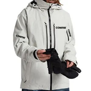 加大码滑雪板连帽衫户外定制滑雪夹克黑色休闲白色雪夹克