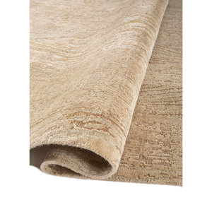 พรมขนสัตว์ผสมไหมถักมือสีเบจน้ำตาลลายเอนโทรปี สำหรับห้องนั่งเล่น พรมปูพื้นรูปทรงสี่เหลี่ยมผืนผ้าสำหรับบ้านและทางเดิน - Product Image 2