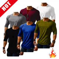 T-shirt d'été décontracté pour homme, à séchage rapide, respirant, blanc uni, coupe classique, 100% coton, manches longues, personnalisable