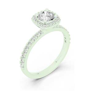Anillo de Compromiso con Halo de Diamantes de Laboratorio de 1.17 CT para Mujer, Claridad VVS-VS EF, Oro de 18K, 14K, 10K y Plata 925, Oro Rosa, Amarillo - Product Image 3