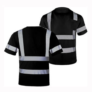 Hi Vis Safety <b>Shirt</b> Work Hi Vis Yellow Polyester Birds-eye Mesh Reflective <b>Shirt</b> Custom for <b>Men's</b> <b>Summer</b> Construction - Product Image 2