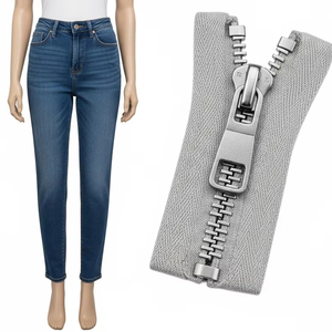 Fermetures à glissière en métal de 15 cm avec curseur réversible Dents polies durables Fermeture de haute qualité pour vestes Sacs Jeans Accessoires de couture - Product Image 5