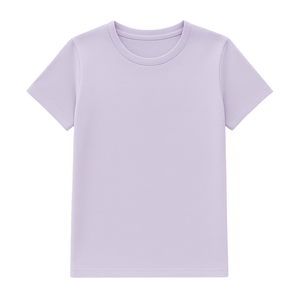 Camiseta de Manga Corta con Cuello Redondo para Mujer, Color Lila Pastel, 100% Algodón Orgánico de Lujo, Preencogido, Certificado GOTS, Suave y Clásica - Product Image 1
