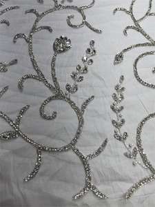 Robes de soirée à imprimé floral brodées à la main par des designers, col haut, silhouette droite, décoration en organza, style de fête, tissu en filet - Product Image 6