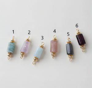 Cuarzo rosa de alta calidad 7x9mm forma de pera corte piedra preciosa conector de bisel de fianza única para hacer joyería de plata para joyería de verano - Product Image 4