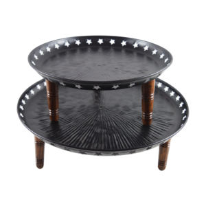 Support de gâteau de conception en métal de fonte de haute qualité avec la conception colorée antique de finition pour le support de service de décor de salon à la maison - Product Image 4