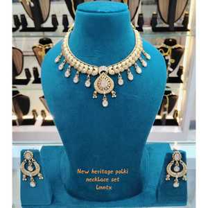 ชุดสร้อยคอ New Heritage Polki ชุบทอง 18K ทำจากทองเหลือง สำหรับเจ้าสาว ใช้ในงานแต่งงาน งานหมั้น งานครบรอบ และงานเลี้ยง - Product Image 1