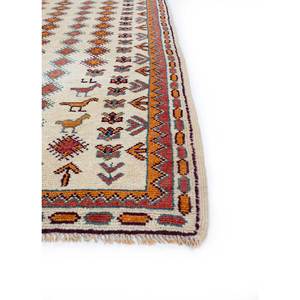 Tapis en laine noué à la main Aalam Pae-422 ivoire, motif géométrique de prière - Product Image 4