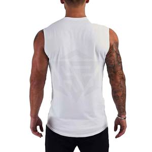 Camisetas sin mangas premium para hombre al por mayor, de poliéster/algodón, de secado rápido, transpirables, de talla grande, para gimnasio, fitness, estilo urbano de verano. - Product Image 6
