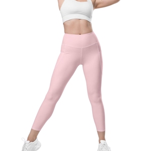 เลกกิ้งออกกำลังกายเล่นโยคะสำหรับผู้หญิงน่ารักไร้รอยต่อสีชมพูอ่อนเป็นมิตรต่อสิ่งแวดล้อม - Product Image 1