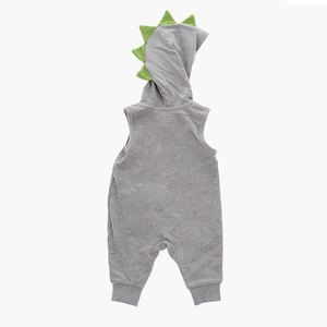 ชุดรอมเปอร์พิมพ์ลายทั้งตัวและมีฮู้ดพิมพ์โลโก้มีฮู้ดซิปปิดด้านหน้าแขนกุดหลากสี - Product Image 4