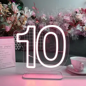 Custom Led Neon Sign Numbers Neon Light Sign Led Logo For Table Decoration