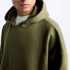 Color sólido Oversize Pullover Kangaroo Pocket Nueva moda Venta Cliente Demanda Sudadera con capucha - Product Image 6