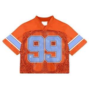 Custom Logo High Quality Manufacturer Boxy Football Soccer <b>Mesh</b> Cropped Jersey T-<b>shirt</b> for Men - Product Image 3