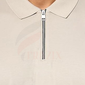 Cómoda camiseta Polo con media cremallera para hombre, camiseta Polo de secado rápido para hombre, camiseta Polo de algodón de talla grande para hombre - Product Image 4