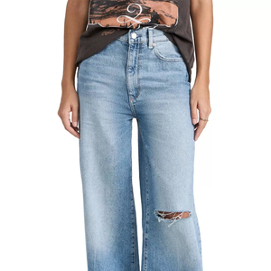 2025 nouveauté femmes droite en détresse jean pantalon respirant Street Wear Denim conception la plus populaire - Product Image 2