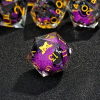 Cristal clair mignon chat tranchant résine dés mdn polyédrique Transparent dés ensemble pour jeu de rôle