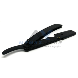 มีดโกนสีดำด้านแบบพับได้มีดสแตนเลสที่เล็มผม - Product Image 2
