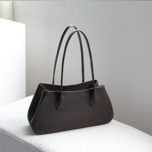 กระเป๋าถือทรงโดมหนังแท้สีน้ำตาลเข้มลายก้อนกรวด สไตล์วินเทจ สำหรับผู้หญิง ดีไซน์เนอร์ กระเป๋าถือหูหิ้วด้านบน ทรงแข็งแรง ทนทาน กันน้ำ - Product Image 6