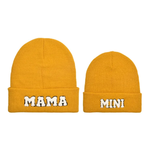 Gorro de lana de otoño e invierno, gorros cálidos de Color puro, gorro de punto con nuevas letras bordadas - Product Image 6