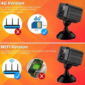 كاميرا مراقبة أمنية صغيرة بدقة 2K و4 ميجابكسل مع اتصال 4G وكشف الحركة PIR وبطارية مدمجة 2100 مللي أمبير وواي فاي ورؤية ليلية بالأشعة تحت الحمراء ومستشعر CMOS وتقنية H.265 - Product Image 2