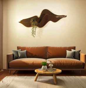 Étagère murale en bois au design contemporain pour la maison Art déco élégant avec des célébrations d'anniversaire paramétriques uniques Art mural suspendu - Product Image 1