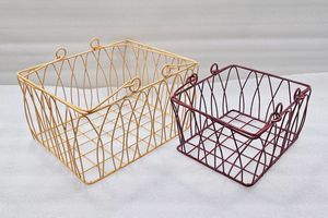 High Quality <b>Metal</b> Luxury Plated <b>Storage</b> <b>Baskets</b> Unique Design for Kitchen & Dining Table Decoration Reasonable - Product Image 6
