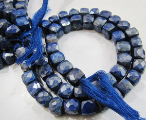 Natural Lapis Lazuli Cube Faceted <b>Beads</b> 3D Box Shape 9mm Size 8-Inch Strand High Quality Jewelry Making Sold Per Strand - Product Image 4