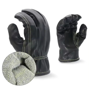 Robuste dextérité flexibilité confortable forme raccord résistant à l'eau Spandex dos hommes aménagement paysager cuir paume gants de travail - Product Image 1