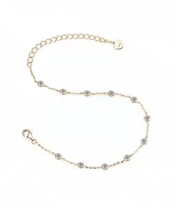 Elegant 0.6ctw 14k Gold Diamond Bezel Solitaire <b>Bracelet</b> for Gifts or Parties Moissanite <b>Bracelets</b> & Bangles Collection - Product Image 2