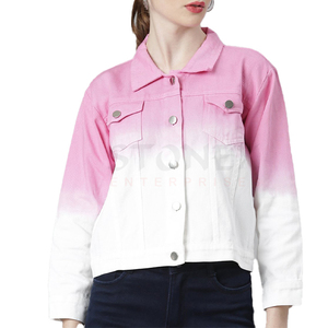 Women Ombre-Dyed Bomber <b>Jacket</b> with Flap Pockets <b>Customized</b> Latest Design High Quality <b>Jackets</b> - Product Image 1