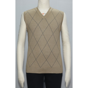 Gilet en tricot sans manches à col rond pour homme, tricot d'hiver, 100% coton, anti-rétrécissement, service OEM ODM personnalisé - Product Image 5