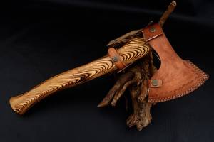 Hacha de Damasco profesional de fábrica de cubiertos OEM ODM personalizada al por mayor hacha de acero al carbono para exteriores nuevo diseño hacha para acampar - Product Image 6