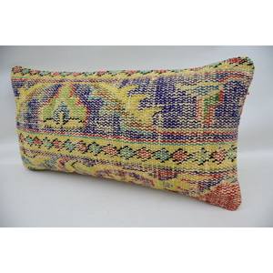 12x24 pulgadas Multicolor Kantha Patchwork Lana Almohada Tejida con Patrón Vintage - Product Image 3