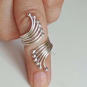 Anillo Ajustable de Plata de Ley 925 con Incrustaciones Florales, Estilo Bohemio para Mujer, Bañado en Rodio, Regalo - Product Image 2