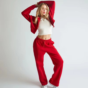 Survêtements pour femmes en polaire d'hiver personnalisés, manches longues, anti-rétrécissement, surdimensionnés, lourds, vêtements de sport streetwear pour femmes - Product Image 4